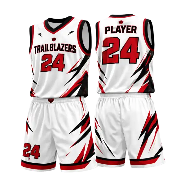 Custom basketball uniforms with sponsor logo
