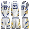 Custom Blue and White Basketball Jerseys Team