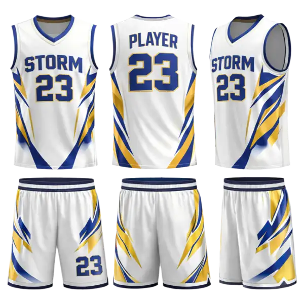 Custom Blue and White Basketball Jerseys Team